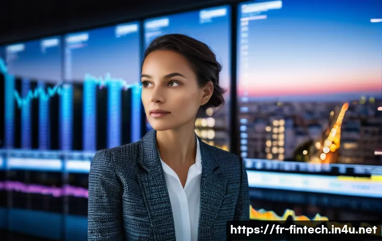 AI 투자 데이터 분석 - **Prompt:** A diverse, fully clothed female financial analyst, around 30-35 years old, with a chic, ...