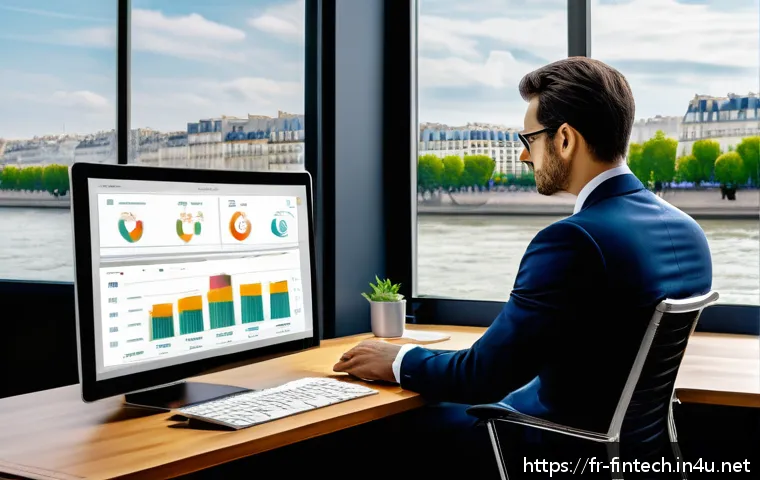 자산 관리 자동화 도구 - A sleek, modern financial dashboard interface displayed on a high-resolution computer screen in a st...